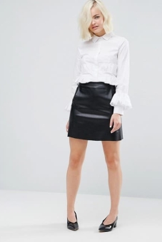 Lost Ink Mini Skirt In Faux Leather