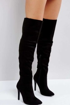 Truffle Collection Wide Fit Thigh High Stiletto Boot