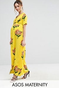 ASOS Maternity Maxi Tea Dress with Open Back in Floral Print