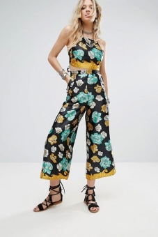 Glamorous Awkward Length Pants In Retro Floral Co-Ord