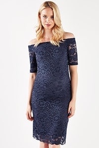 MAMALICIOUS OFF THE SHOULDER MATERNITY LACE DRESS