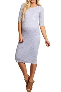 Solid Lace Maternity Dress