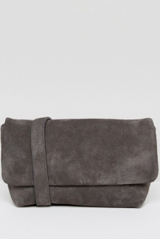 Vagabond Leather Bum Bag in Grey Suede