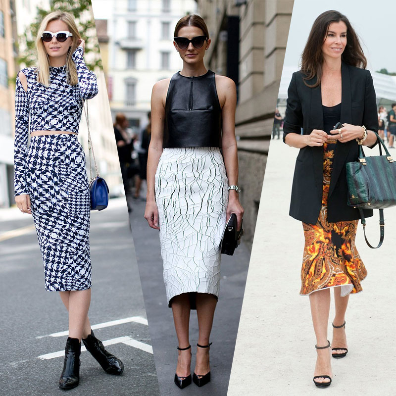mid calf skirt street style trends