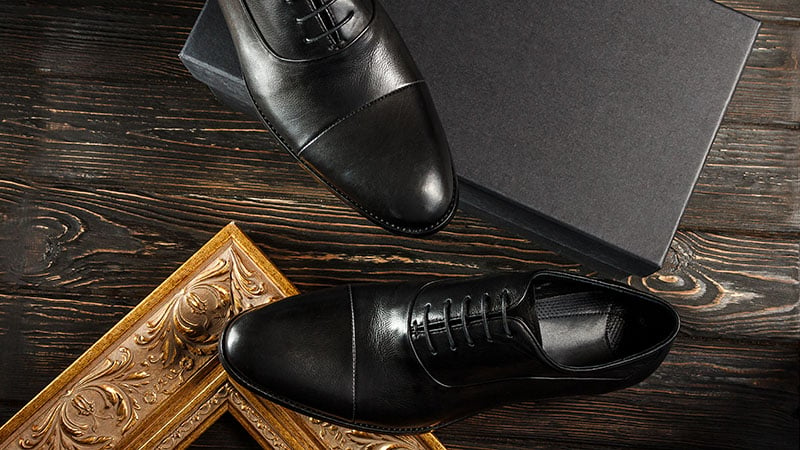 black balmoral oxford dress shoes