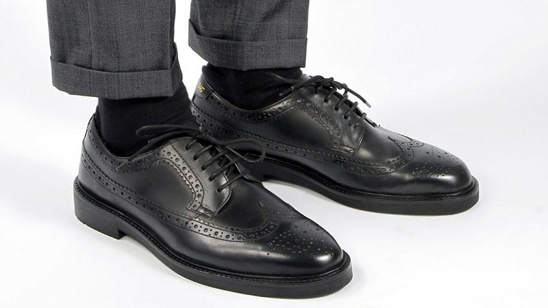 black leather brogues mens