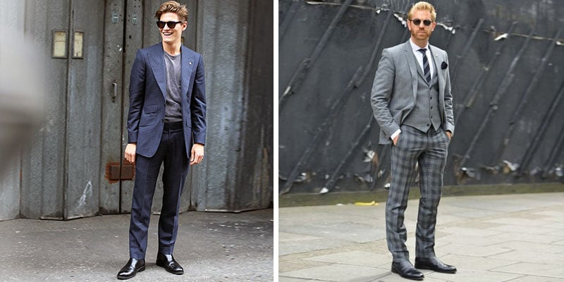 work boots with suit