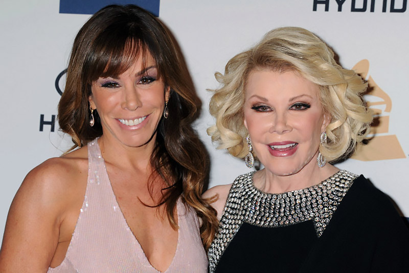 LOS ANGELES, CA - FEBRUARY 09: TV Personalities Melissa Rivers and Joan Rivers arrive at the The 55th Annual GRAMMY Awards - Pre-GRAMMY Gala And Salute To Industry Icons Honouring L.A. Reid at the Beverly Hilton Hotel on February 9, 2013 in Los Angeles, California. (Photo by Jeffrey Mayer/WireImage)