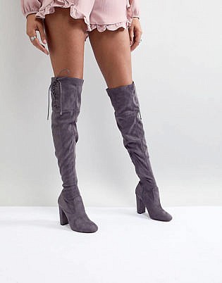 Lipsy Faux Suede Over The Knee Boots
