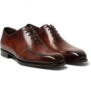 Alessandro Capri Polished-Leather Whole-Cut Oxfords