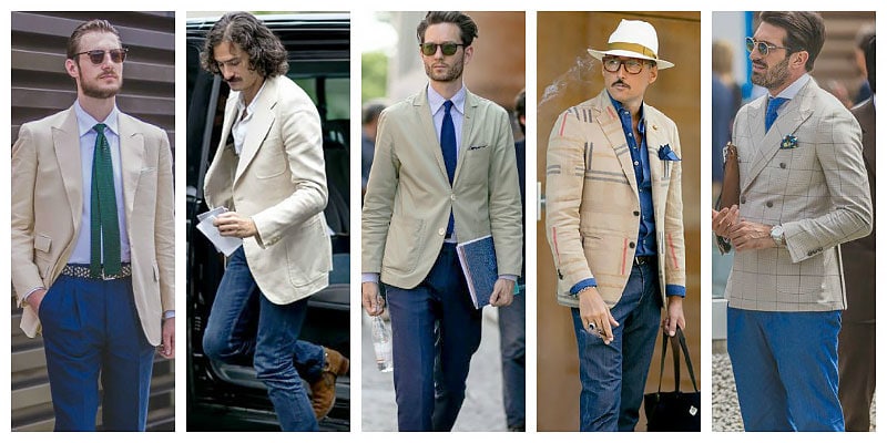 men's beige casual blazer