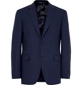 Blue Slim-Fit Travel Water-Resistant Wool Blazer