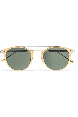 Cartier Eyewear Round Frame Gold Plated And Silver Tone Sunglasses