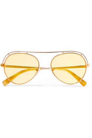 Elizabeth And James Reeves Aviator Style Rose Gold Tone Sunglasses