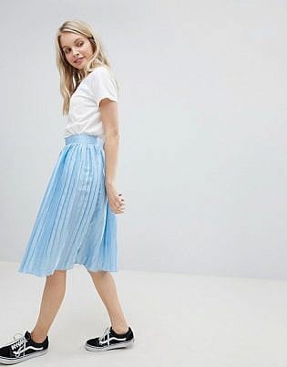 Glamorous Pleated Metallic Skirt