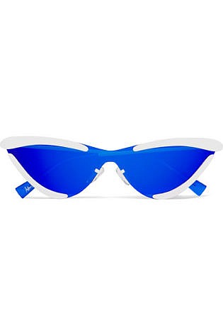 Le Specs + Adam Selman The Scandal Cat Eye Metal Mirrored Sunglasses