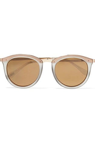 Le Specs No Smirking Round Frame Acetate Mirrored Sunglasses