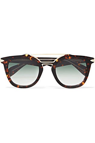 Rag & Bone Cat Eye Tortoiseshell Acetate And Gold Tone Sunglasses