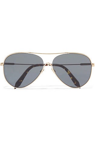 Victoria Beckham Loop Aviator Style Gold Tone Sunglasses