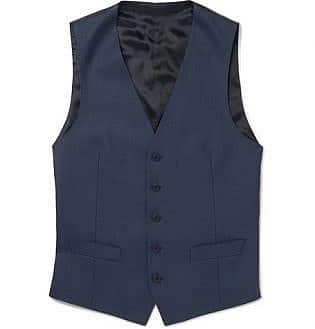 Navy Slim-Fit Wool-Twill Waistcoat