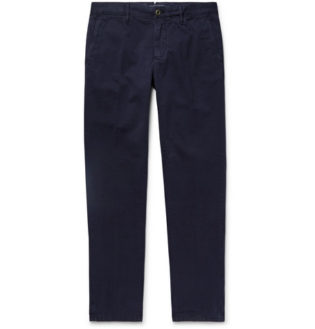 Navy Slim Fit Cotton Twill Chinos