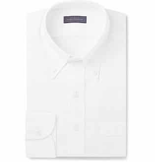 White Slim-Fit Button-Down Collar Cotton Shirt