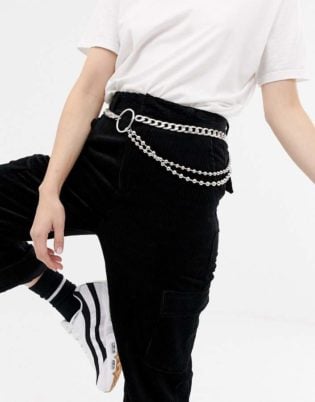 Asos Design Asos Design Chain & Ball Detail Waist And Hip Belt