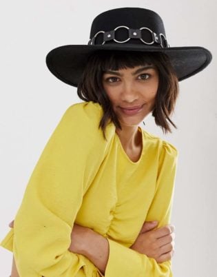 Asos Design Asos Design Felt Matador Hat With Multi Ring Strap