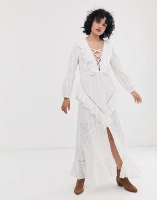 Asos Design Asos Design Lace Up Casual Maxi Dress