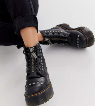 Dr Martens X Asos Exclusive Studded Sinclair Chunky Boots In Black