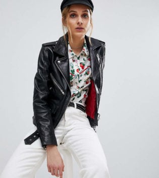 Reclaimed Vintage Revived Leather Biker Jacket