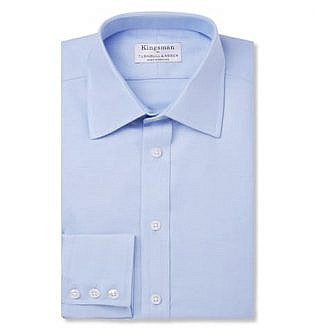 + Turnbull & Asser Blue Cotton Royal Oxford Shirt
