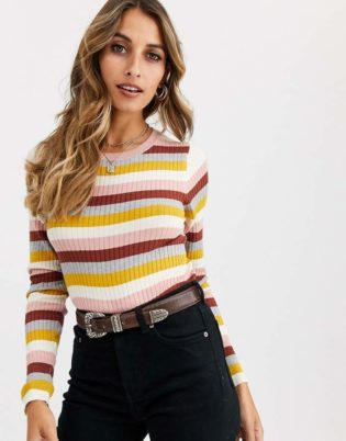 Vero Moda Mixed Stripe Knitted Jumper