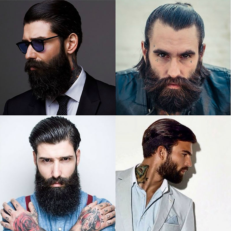 Slicked Back Hair & Beards