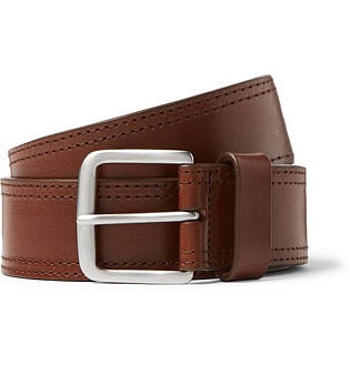 3.5cm Brown Leather Belt