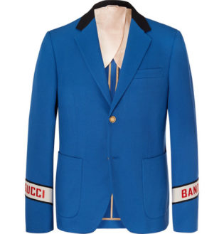 Blue Cambridge Logo Embroidered Cotton Twill Suit
