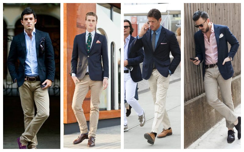 What to wear with blue khakis