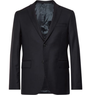 Blue Slim Fit Wool Blazer