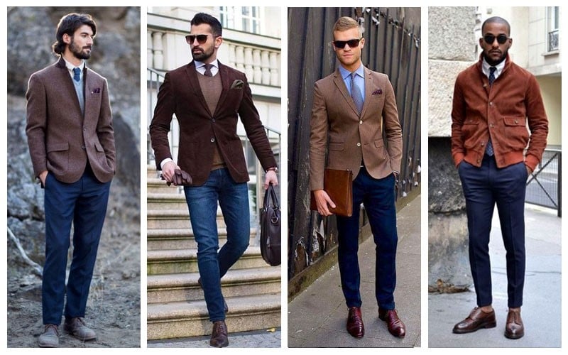 Brown Blazer With Navy Trousers