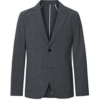 Grey Grant Slim Fit Unstructured Puppytooth Woven