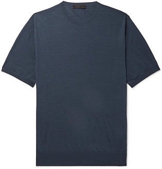 Mélange Virgin Wool Jersey T Shirt