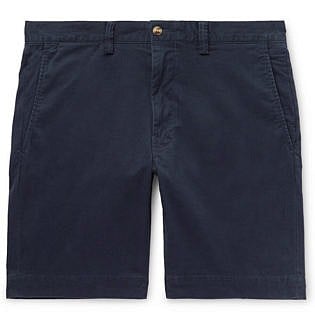 Slim Fit Cotton Blend Twill Chino Shorts