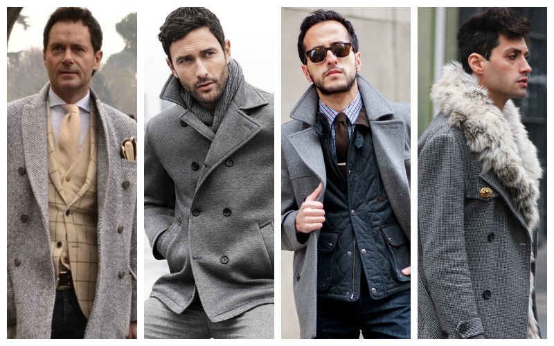 GREY PEA COAT