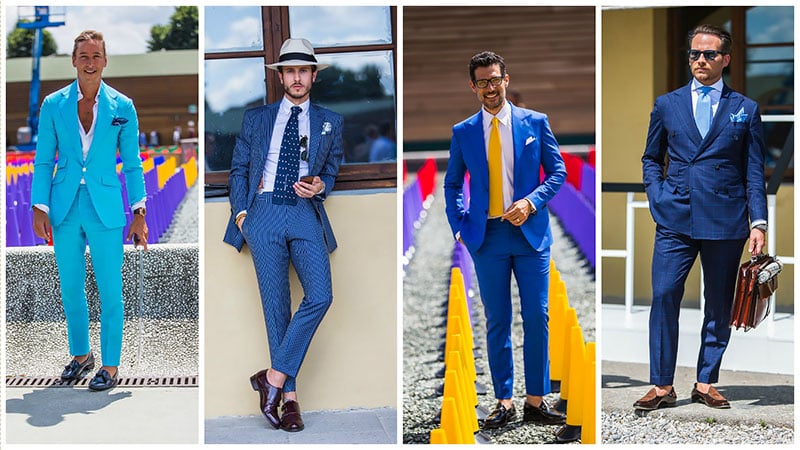 How to wear blue suit