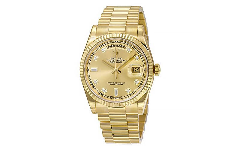 rolex pure gold watch