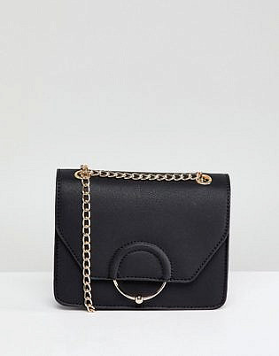 Asos Design Ring And Ball Cross Body Bag With Chain Strap