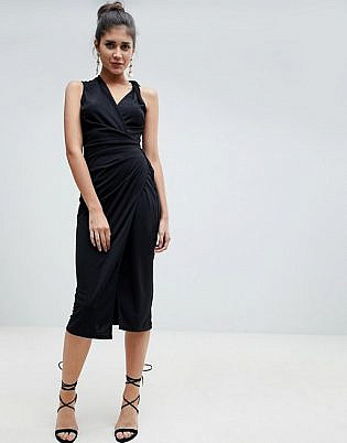 Asos Design Twist Detail Midi Dress