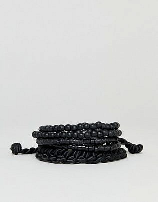 Burton Menswear Beaded Bracelets In Black