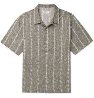 Camp Collar Printed Cotton Poplin Shirt