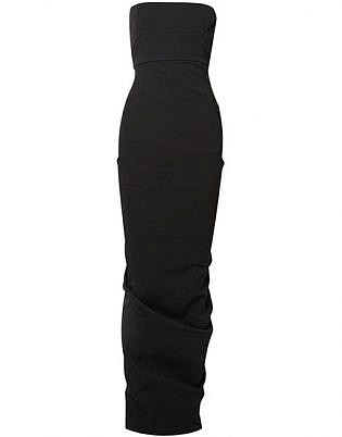 Draped Cotton Blend Crepe Gown